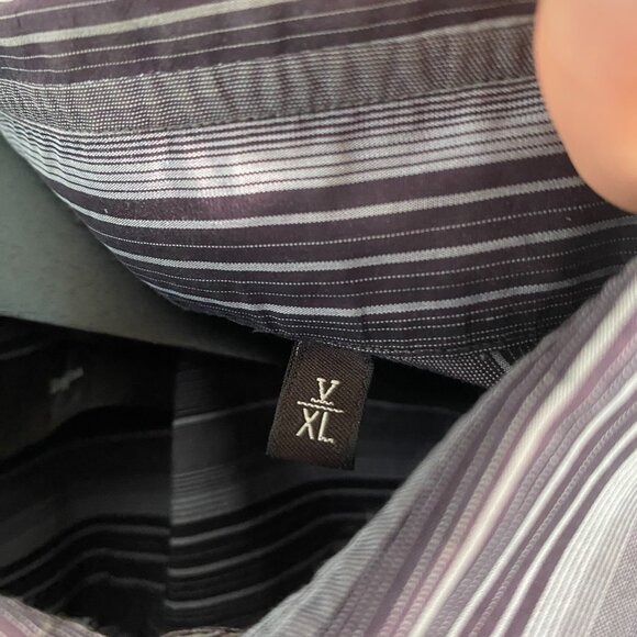 Z Zegna Vertical Stripe Pearl Button City Shirt Size XL - Picture 4 of 6